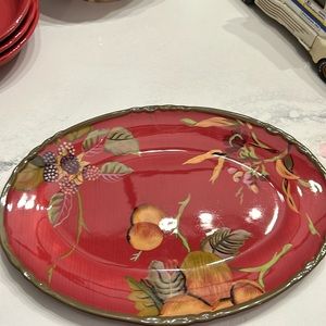 15" Oval Serving Platter Octavia Hill Garden by TRACY PORTER